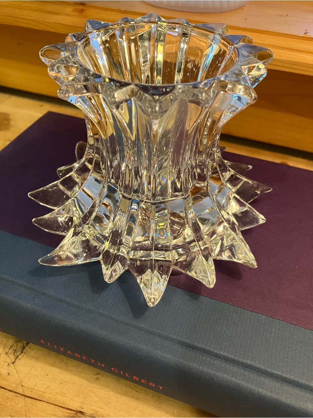 Clear Starburst Glass Votive Candle Holder - Clear